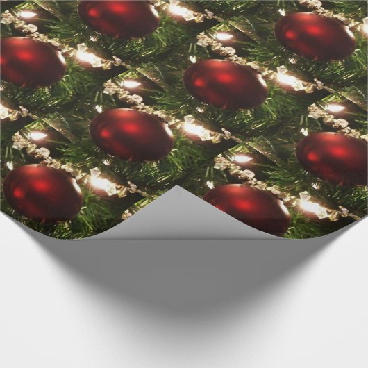 Papier Cadeau Arbre de Noël I Vacances Plutôt vert et rouge (Coin)