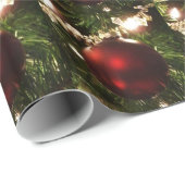 Papier Cadeau Arbre de Noël I Vacances Plutôt vert et rouge (Coin rond)