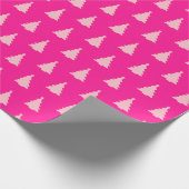 Papier Cadeau Arbre de Noël incomparable sur rose profond (Coin)