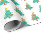 papier cadeau arbre de Noël joyeux (Coin rond)