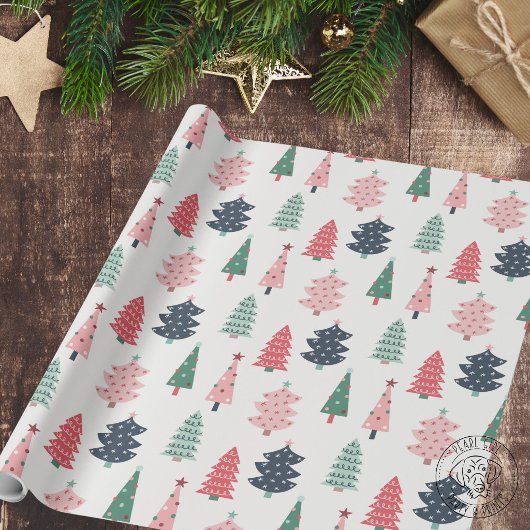 Papier Cadeau Arbre de Noël Joyeux