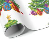 Papier Cadeau Arbre de Noël, joyeux Noël (Coin rond)