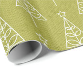 Papier Cadeau Arbre de Noël Livre vert XMAS (Coin rond)