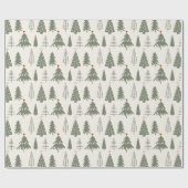 Papier Cadeau Arbre de Noël minimaliste moderne (Plat)