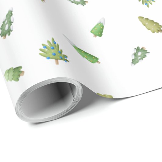 Papier Cadeau Arbre de Noël moderne (Coin rond)