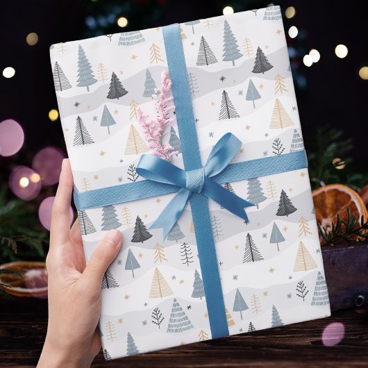 Papier Cadeau Arbre de Noël moderne