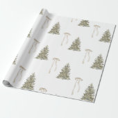 Papier Cadeau Arbre de Noël moderne et Motif arc mignon (Déroulé)
