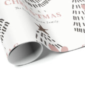 Papier Cadeau Arbre de Noël Moderne Scandi Minimal Rose (Coin rond)