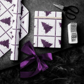 Papier Cadeau Arbre de Noël Moody | Plum profond