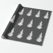 Papier Cadeau Arbre de Noël Motif Élégant cadeau noir blanc (Déroulé)