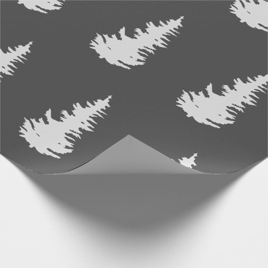 Papier Cadeau Arbre de Noël Motif Élégant cadeau noir blanc (Coin)