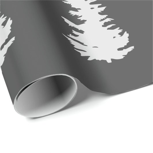 Papier Cadeau Arbre de Noël Motif Élégant cadeau noir blanc (Coin rond)