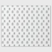 Papier Cadeau Arbre de Noël noir et blanc et Motif actuel (Plat)