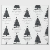 Papier Cadeau Arbre de Noël noir et blanc | Joyeuses fêtes (Plat)