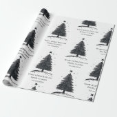 Papier Cadeau Arbre de Noël noir et blanc | Joyeuses fêtes (Déroulé)