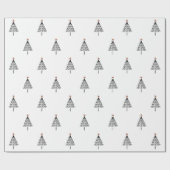 Papier Cadeau Arbre de Noël noir et blanc simple Star Gold (Plat)