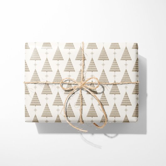 Papier Cadeau Arbre de Noël nordique en bois