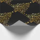 Papier Cadeau Arbre de Noël Or élégant (Coin)
