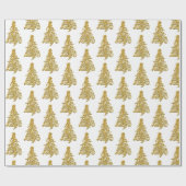 Papier Cadeau Arbre de Noël Or (Faux) (Plat)