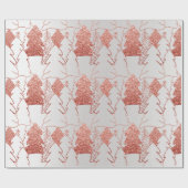 Papier Cadeau Arbre de Noël Parties scintillant Rose or argent g (Plat)