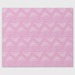 Papier Cadeau Arbre de Noël Pastel Pink