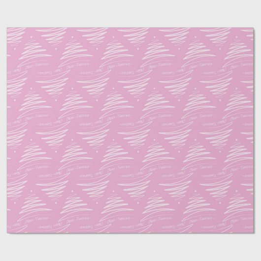 Papier Cadeau Arbre de Noël Pastel Pink (Plat)