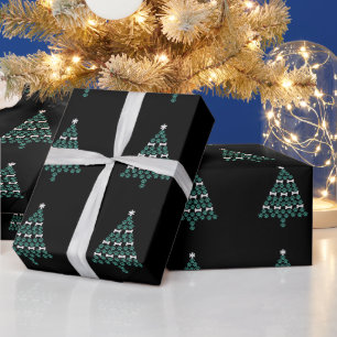 Papier Cadeau Arbre de Noël Patte de Chien Cadeau de Noël Mignon