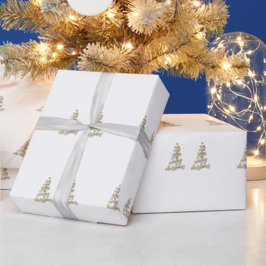 Papier Cadeau Arbre de Noël Pin doré (Vacances)