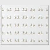 Papier Cadeau Arbre de Noël Pin doré (Plat)