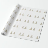 Papier Cadeau Arbre de Noël Pin doré (Déroulé)