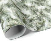 Papier Cadeau Arbre de Noël pin vert (Coin rond)