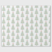 Papier Cadeau Arbre de Noël Pink Preppy (Plat)