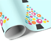 Papier Cadeau Arbre de Noël pointillé (Coin rond)