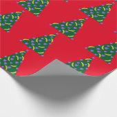 Papier Cadeau Arbre de Noël Pop Art avec pommes et bananes (Coin)