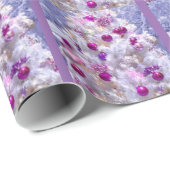 Papier Cadeau Arbre de Noël pourpre (Coin rond)