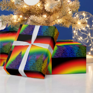 Papier Cadeau Arbre de Noël Rainbow