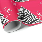Papier Cadeau Arbre de Noël Red Zebra (Coin rond)