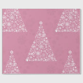 Papier Cadeau arbre de Noël rose (Plat)