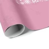 Papier Cadeau arbre de Noël rose (Coin rond)