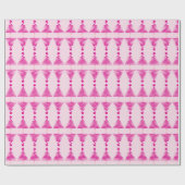 Papier Cadeau Arbre de Noël rose Abstrait (Plat)