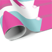 Papier Cadeau Arbre de Noël rose blanc (Coin rond)