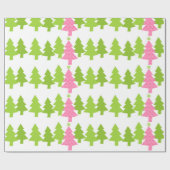 Papier Cadeau Arbre de Noël rose de léopard (Plat)