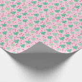 Papier Cadeau Arbre de Noël rose moderne (Coin)
