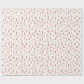 Papier Cadeau Arbre de Noël rose or (Plat)