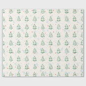 Papier Cadeau Arbre de Noël rose vif moderne géométrique (Plat)