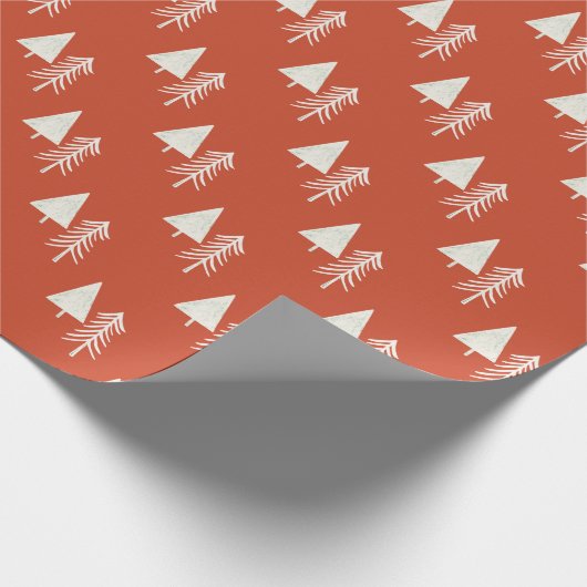 Papier Cadeau Arbre de Noël rouge (Coin)