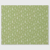 Papier Cadeau Arbre de Noël rustique d'hiver et vert neigeux (Plat)