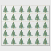 Papier Cadeau Arbre de Noël scandinave en or simple (Plat)