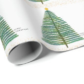 Papier Cadeau Arbre de Noël scandinave en or simple (Coin rond)