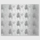 Papier Cadeau Arbre de Noël Silver Grey Fancy Parties scintillan (Plat)